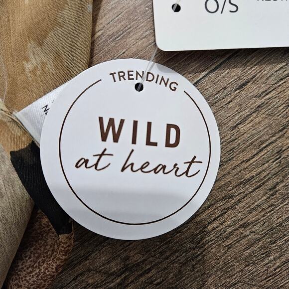 New Animal Print Color Block Black and Tan Scarf One Size 48x48 Leopard Snake - Picture 10 of 15